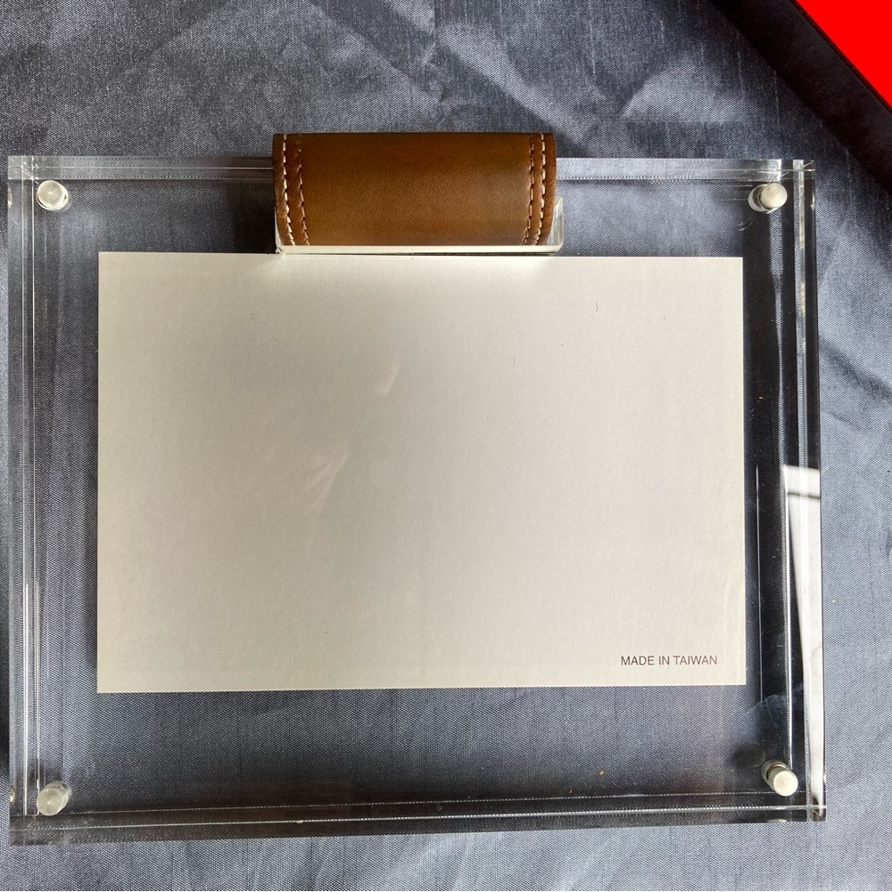 New Coach Acrylic Picture Frame with Leather Accent
